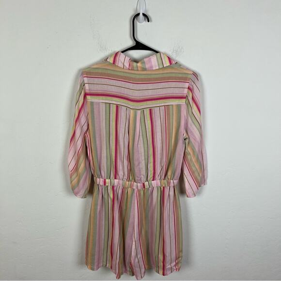 Tularosa Rainbow Stripe Tie Waist Romper - Picture 6 of 7
